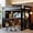 Black + MDF + Pine + Plywood + Full, variant on Luckynote Twin Size Solid Wood Loft Bed with L-Shaped Desk and 4 Drawers, Ash Veneer High Loft Bed with Smart APP Control LED Light Strip, USB Charging Ports and 4-Tier Open Shelves, Black
