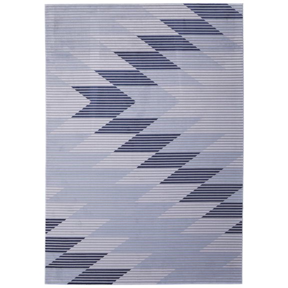 Feizy Marigold Modern Geometric, Blue/Gray/White, 8' x 11' Area Rug Easy Care Stain Resistant Fade Resistant Mid-Century Modern Gradient & Ombre Floor Rug for Living room Bedroom