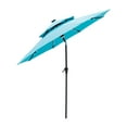 thumbnail image 1 of FLAME&SHADE 9 ft Double Top Solar Powered Outdoor Market Patio Table Umbrella with LED Lights and Tilt, Aqua Blue, 1 of 7