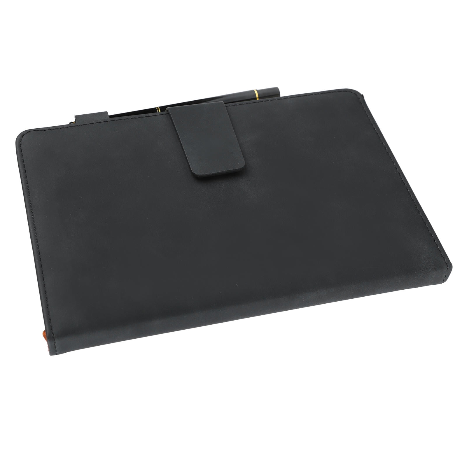 YAHHU A5 PU Leather Notebook – 232 Pages, Lined, Ink-Resistant, Ribbon Bookmark–Black
