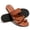 Brown, variant on Women's Braided Toe Loop Slide Sandals Multi Strap Summer Flat Sandals for Women Slip On Bohemian Comfortable Sandals Non Slip Casual Mules for Dressy Daily Beach Wear
