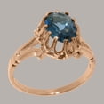 thumbnail image 2 of LBG British Made Solid 10k Rose Gold Natural London Blue Topaz Womens Engagement Ring - 33 size options - Size 10.25, 2 of 6