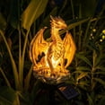 thumbnail image 6 of Dragon Legacy Golden Ember Solar Garden Light, Resin Glowing Dragon Sculpture Stake Lamp, Auto Dusk Dawn Solar LED Figurine, Waterproof Outdoor Decor for Lawn Patio Backyard Walkway, 6 of 8