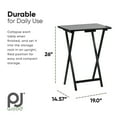 thumbnail image 3 of Open Box PJ Wood Folding TV Tray Tables with Storage Rack, Black, 5 Piece Set, 3 of 6
