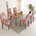 thumbnail image 4 of Orange White Dining Chair Covers Set of 6,Boho Flowers Stretch Parsons Chair Slipcovers Universal Removable Washable Chair Seat Covers Protector for Dining Room,Kitchen,Hotel and Party, 4 of 5