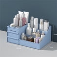 thumbnail image 2 of Caja de almacenamiento de maquillaje Caja de almacenamiento de cajones cosméticos de plástico Cajones de almacenamiento multifuncionales para mostrador de baño Azul 26.5x16x12cm / 10.4x6.3x4.7in, 2 of 2