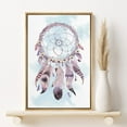 thumbnail image 2 of PixonSign Framed Canvas Print Wall Art Purple Dreamcatcher with Striped Feathers Birds Sky Illustrations Modern Art Colorful Multicolor Boho Decor for Living Room, Bedroom - 24"x36" Natural, 2 of 5