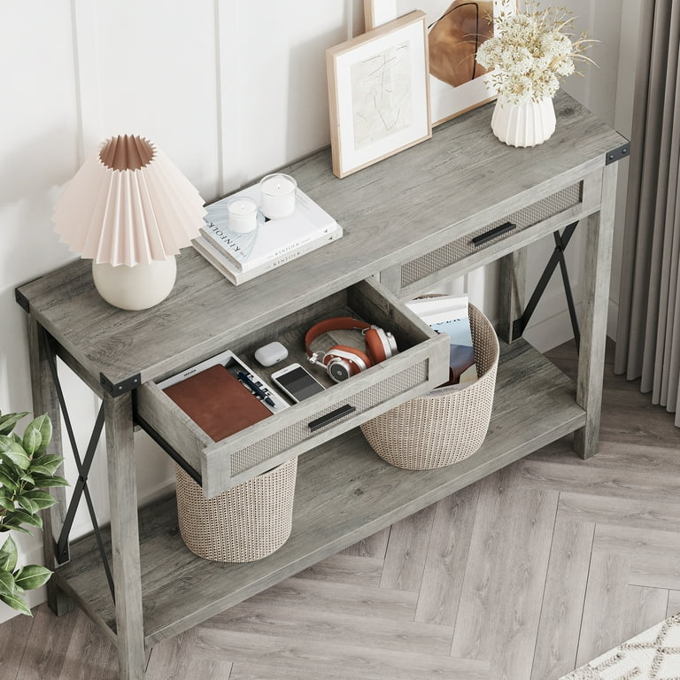 Grey foyer table discount