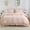 Pink-Queen (90"x90"), variant on White Ruffle Duvet Cover Queen Size, 3PCS Soft Washed Microfiber Vintage French Country Duvet Cover Set for Queen Bed, White, 90x90 in