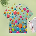 thumbnail image 5 of Colorful Dots T-Shirt O Neck Oversize T-Shirts Short Sleeve Classic Tees Women Summer Graphic Tops, 5 of 5