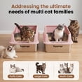 thumbnail image 3 of Topyangs Stainless Steel Litter Box, XL Metal Cat Litter Box for Big Cats, Pink, 3 of 15