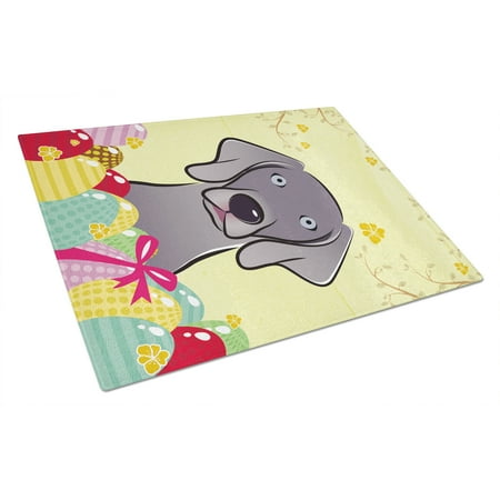 

Caroline s Treasures Weimaraner Easter Egg Hunt Glass Cutting Board Large