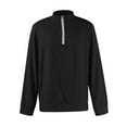 thumbnail image 5 of Zimjoy Black Quarter Zip Pullover Men Casual Long Sleeve 1/4 Zipper Fleece Pullover Mens Lightweight Mock Neck Fall 1/4 Zip Sweater Men Texture Waffle Sweatshirt, Black L, 5 of 5