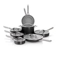 thumbnail image 1 of Ninja NeverStick Ceramic Pro Juego de utensilios de cocina de 14 piezas, ollas y sartenes antiadherentes con tapas de vidrio, cerámica, acero inoxidable, apto para estufa a horno, compatible con todas, 1 of 5
