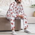 thumbnail image 7 of Naloa Cartoon Lobsters Men’s Pajamas Set - Long Sleeve Button Down Sleep Shirt and Pajama Bottoms Sleepwear Set-Small, 7 of 7
