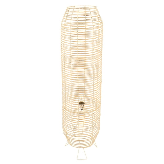 SAFAVIEH Wilde 50 in. Modern Natural Rattan Floor Lamp with Natural Shade
