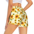 thumbnail image 3 of Bixox Women's European-style Pattern Sunflower pattern 2 in 1 Running Shorts - Lightweight Athletic Workout Gym Yoga Shorts Liner with Pockets - X-Large, 3 of 5