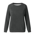 thumbnail image 4 of Jsaierl Womens Sweatshirts Cute Solid Color Sweatshirts Round Neck Fall Pullover Tops Comfort Long Sleeve Shirts Fall Fashion 2024, 4 of 4