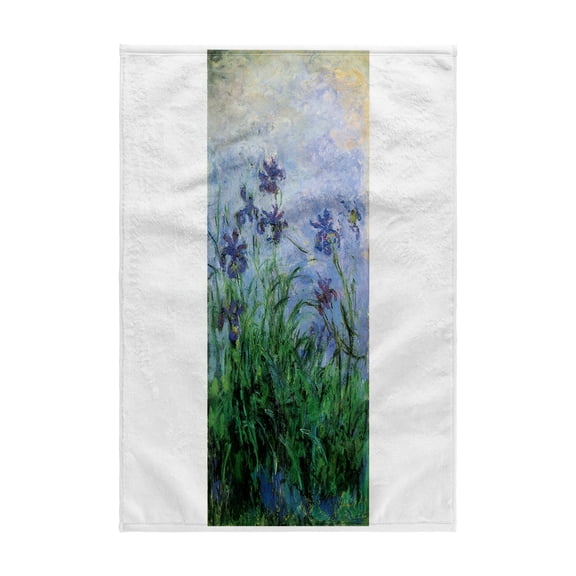 3dRose, Irises by Claude Monet c 1918-1925, 15x22 Hand Towel