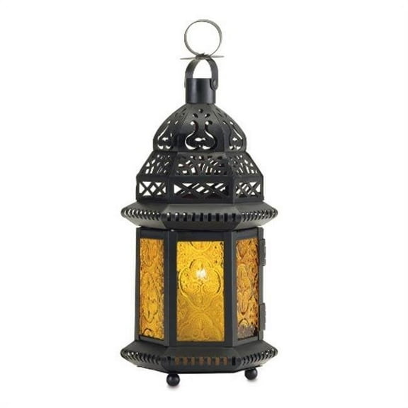 Glass Candle Lantern, Blue