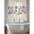 thumbnail image 6 of Sheer Curtain Panels Watercolor Watercolor Rod Pocket Voile Window Curtains Blue Pink Flower Window Treatments Ligh Filtering Privacy Curtain Drapes for Bedroom Living Room 2 Panel Set 63 Inch, 6 of 9