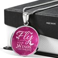 thumbnail image 2 of Fly Inspirational Circle Necklace Stainless Steel or 18k Gold 18-22", 2 of 7