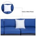 thumbnail image 2 of Kinbor 5 Pcs Outdoor Patio Furniture Set, Rattan Wicker Sofa Set with Coffee Table and Dark Blue Cushions, 2 of 9