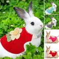 thumbnail image 1 of Visland Rabbit Flower Pattern Pet Harness with Adjustable Buckles Soft Breathable Vest Leash Traction Rope Guinea Pig Chest Strap for Small Pets, 1 of 8