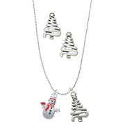 Delight Jewelry Silvertone Snowman with Red Scarf YYY