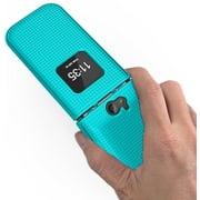Case for Nokia 2720 V Flip Phone, Nakedcellphone [Teal Mint Cyan] Protective Snap-On Hard Shell Cover [Grid Texture] for Verizon TA-1295, 2720V