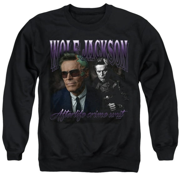 Beetlejuice Beetlejuice Wolf Homage Unisex Adult Crewneck Sweatshirt, Black, 3X-Large