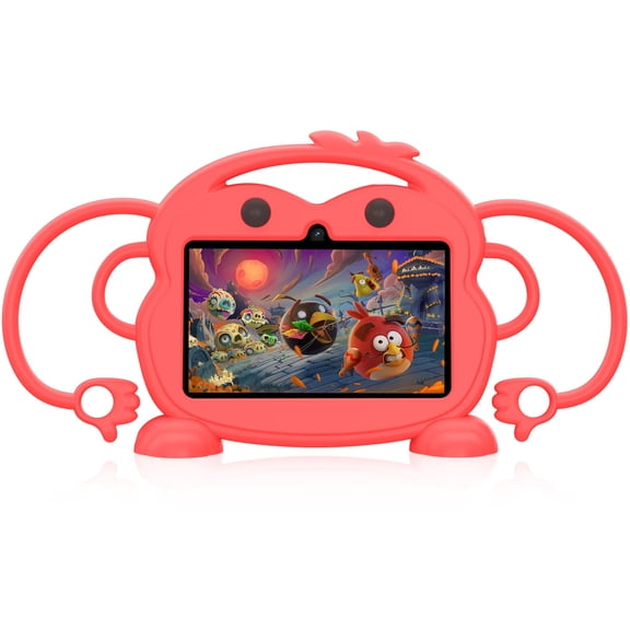 Kids Tablet, 7 inch Android Tablet for Kids, 6GB RAM 32GB ROM Quad-Core Toddler Tablet with Shockproof Case, Bluetooth, WiFi, Parental Control, 2MP 2MP Dual Camera, GPS, Games