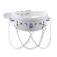 thumbnail image 2 of de cuero vintage para mujer, , colr de cadenas, joyería Hugo Gargantilla de pico con cadena, 2 of 8