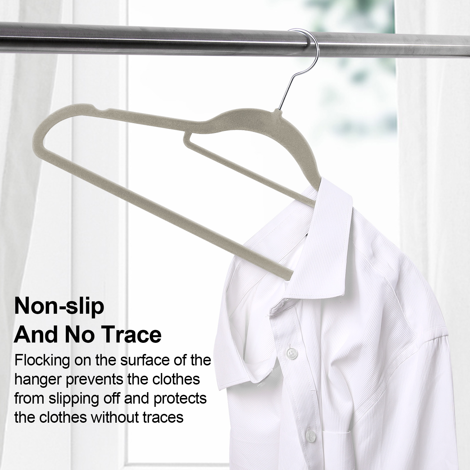 Ollieroo Premium Velvet Hangers, 50-Pack, Non-Slip, Gray-Green photo 4