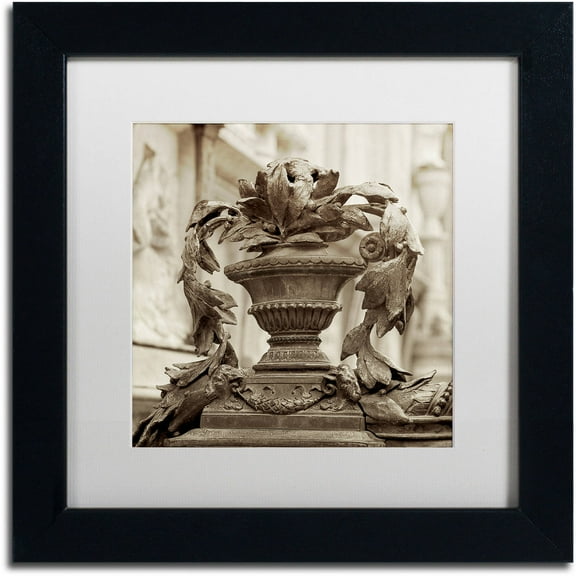 Trademark Fine Art "Giardini Italiano II" Canvas Art by Alan Blaustein, White Matte, Black Frame