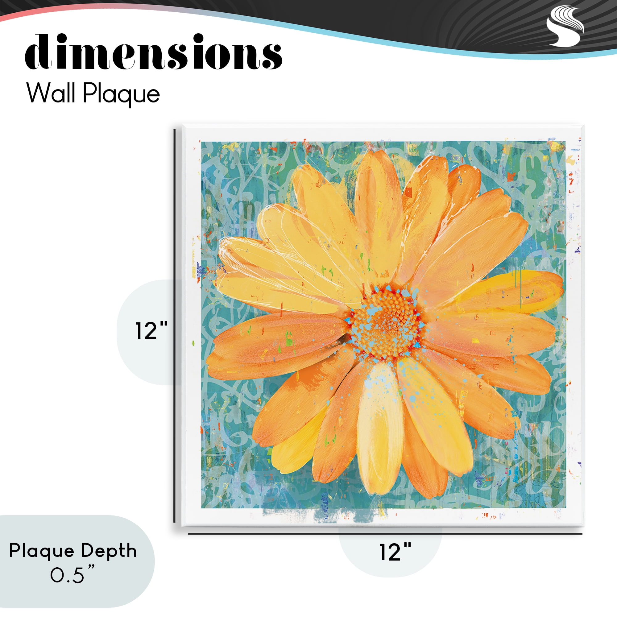 Stupell Industries Urban Daisy over Graffiti Wall Plaque Art, design by Porter Hastings