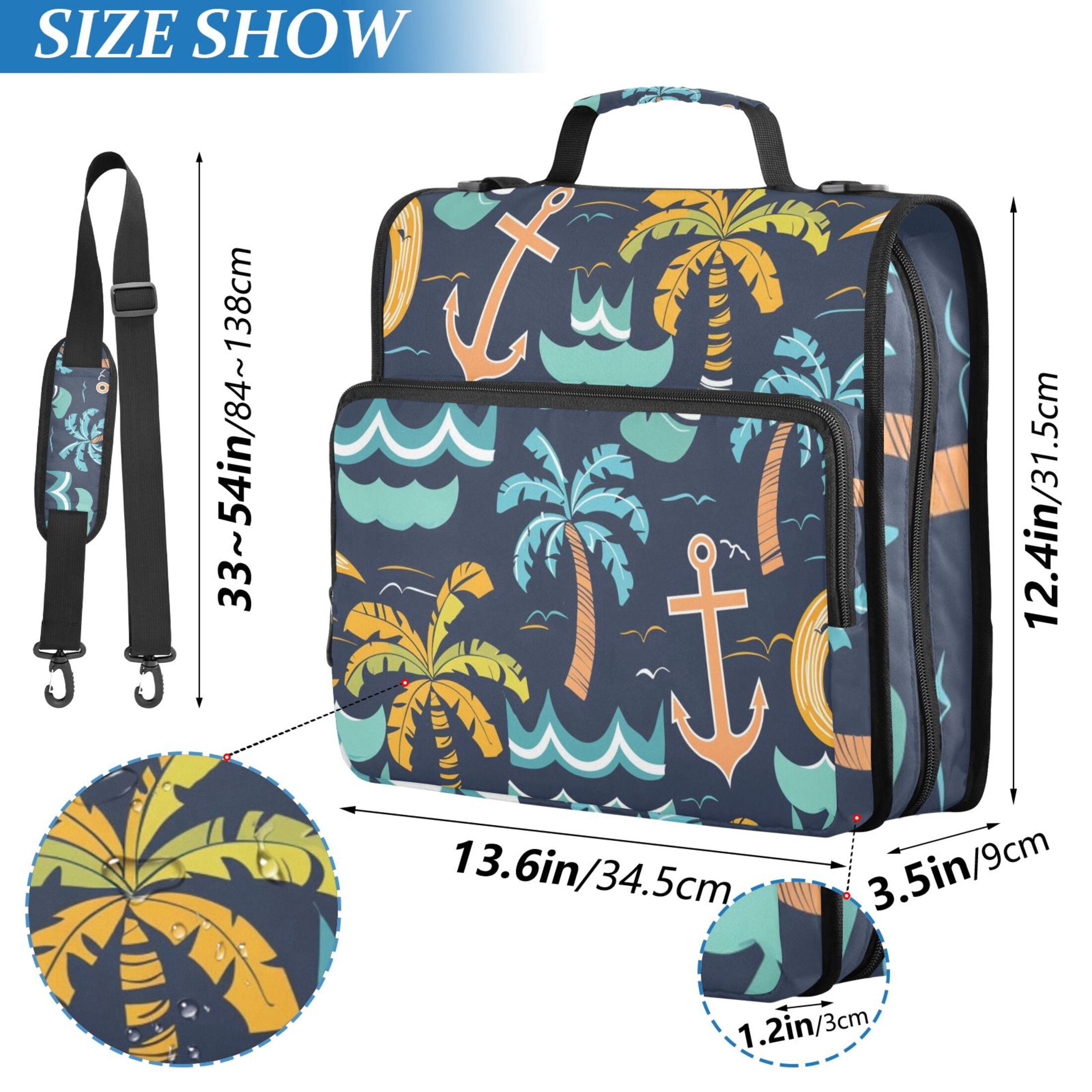 ALAZA Zipper Binder Retro Palm Trees and Spear 3 Ring Trapper Keeper File Folder Organizer Bag