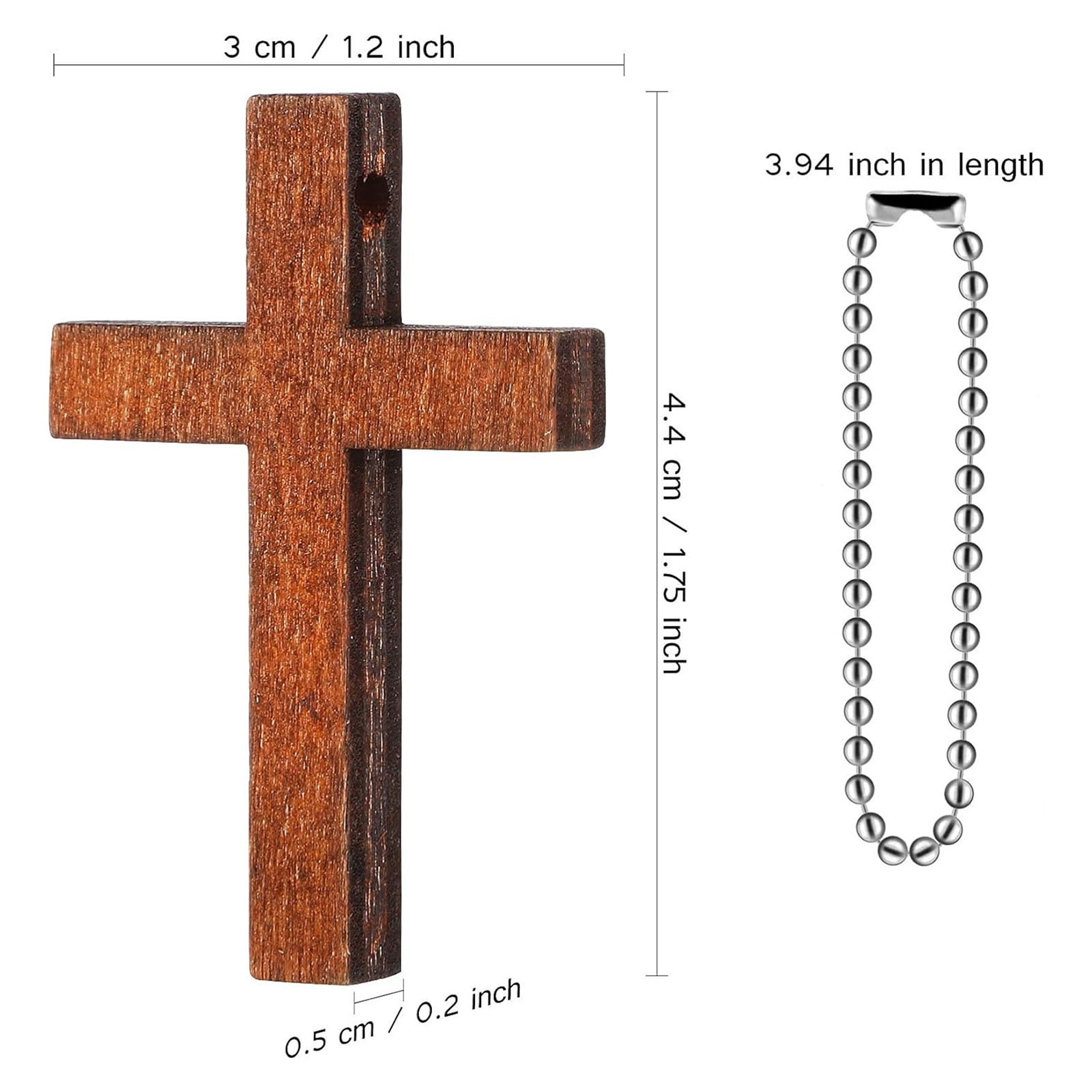 100Pcs Small Wooden Crosses Charm Pendant for Jewelry Making DIYS Craft Necklace Bracelets Earring Key Chain
