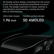 E EYAFA 3D Flexible High-Definition Curved 1.95 inch AMOLED Screen Bluetooth Call Sports Watch for Men and Women-Black