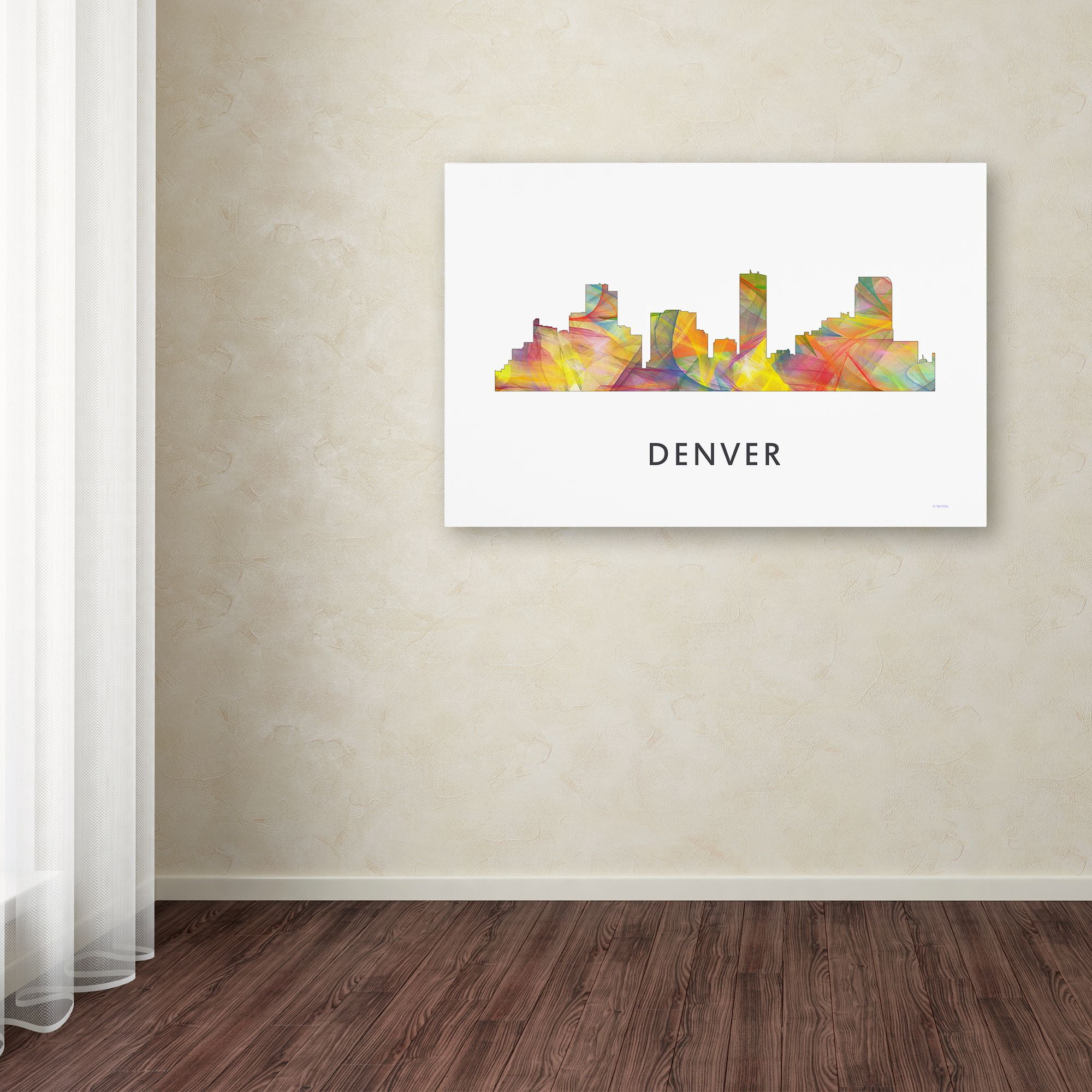 Trademark Fine Art 'Denver Colorado Skyline WB-1' Canvas Art by Marlene Watson