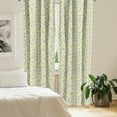 thumbnail image 2 of Ambesonne Floral Curtains, Forget Me Not Flowers Lines, Pair of 28"x63", Yellow Ceil Blue, 2 of 5
