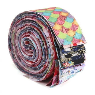 Soimoi 40Pcs Solid Goldenrod Precut Fabrics Strips Roll Up 2.5 Inches  Cotton Jelly Rolls for Quilting