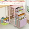 thumbnail image 3 of 4 Drawer Rolling File Cart Under Desk Storage, File Cabinets for Home Office, Mobile Filing Cabinet, Hanging File Organizer with Wheels, Utility Cart Printer Stand, Pink (Patent Pending), 3 of 14