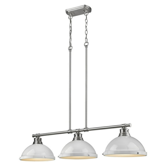 Golden Lighting 3602-3LP-CH-WH Duncan 3 Light Pendant,White
