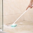 thumbnail image 3 of Long-Handle Bathroom Scrub Brush with Replaceable Sponge Head, 23" Pivoting Bathtub and Tile Scrubber for Shower, Wall, and Toilet Cleaning, 3 of 6