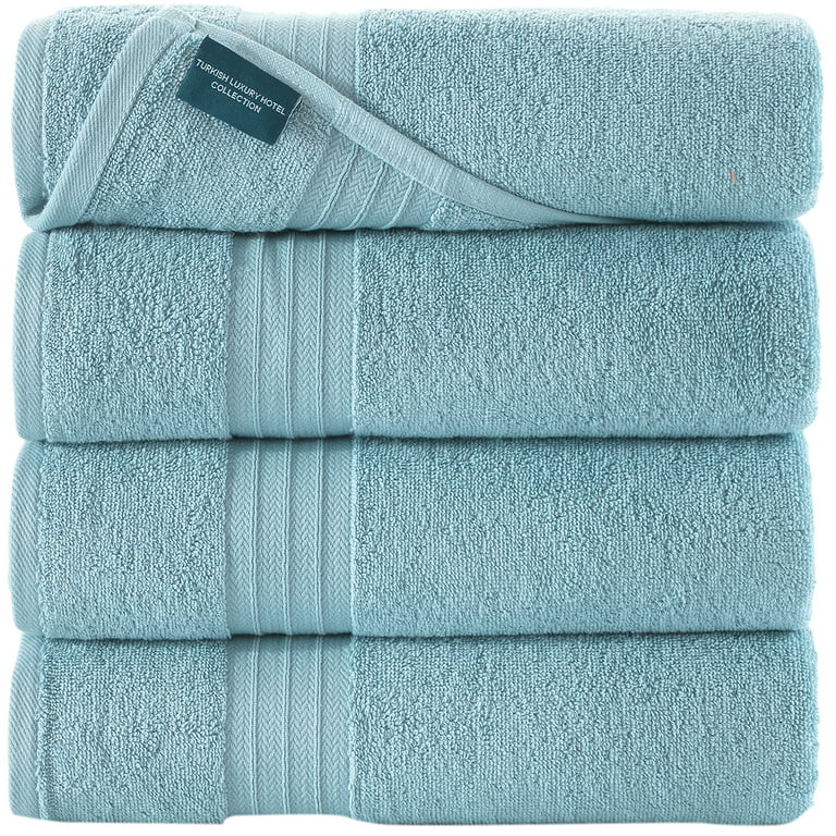 Qute Home Sky Blue Bath Towels - Set of 4 - Bosporus Collection