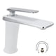 thumbnail image 1 of Grifo de baño moderno con suministro de agua fría y caliente, acabado en plata blanca, estilo nórdico, grifo para lavabo G1/2, 1 of 8