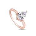 thumbnail image 2 of AFFY 1.90CT 7X9MM Pear Shape Moissanite Diamond Solitaire Ring for Women 14K Rose Gold over Silver-4, 2 of 6