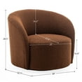 thumbnail image 6 of 34" W Mid Century Modern Swivel Barrel Chair, Round Upholstered Boucle Swivel Accent Chairs, No Assembly Sofa Chair for Living Room Bedroom Reading Apartment Lounge Nursery (Brown), 6 of 14