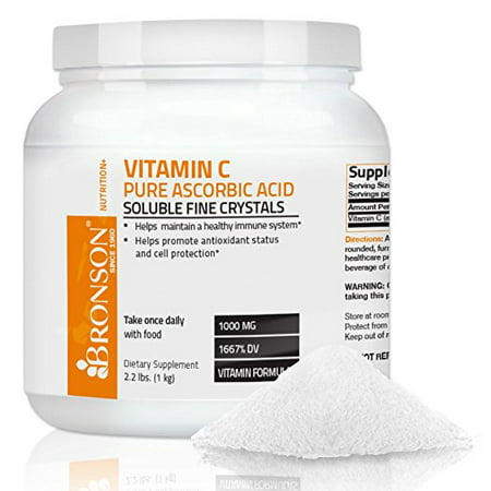 Bronson Vitamine C Cristaux (poudre) Sans OGM Ascorbique pur acide 22 Lbs